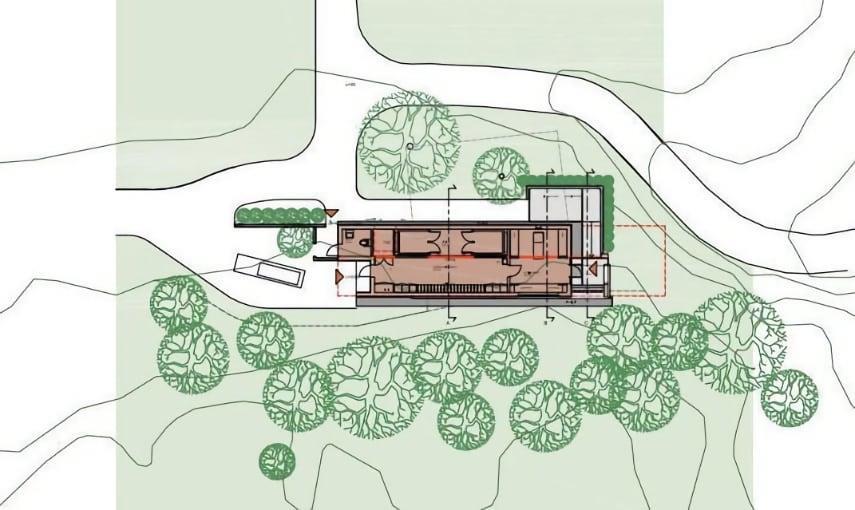 Plantegning av bårerom for Nesodden kirke - Klikk for stort bilde